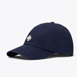 Tory Burch Adjustable Navy Blue Logo Baseball Cap